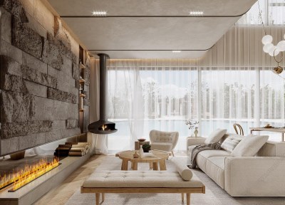 现代别墅客厅3D模型下载